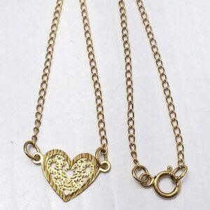 14K Solid Yellow Gold 9" Heart Anklet/Ankle Bracelet